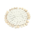 Untersetzer rund aus Seegras mit Muscheln Ø12 cm