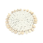 Untersetzer rund aus Seegras mit Muscheln Ø12 cm