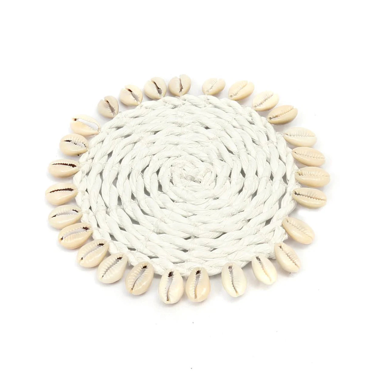 Untersetzer rund aus Seegras mit Muscheln Ø12 cm