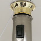 Stehlampe aus gebürstetem Metall mit weißem Zylinderschirm – H160 cm