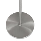 Stehlampe aus gebürstetem Metall mit weißem Zylinderschirm – H160 cm