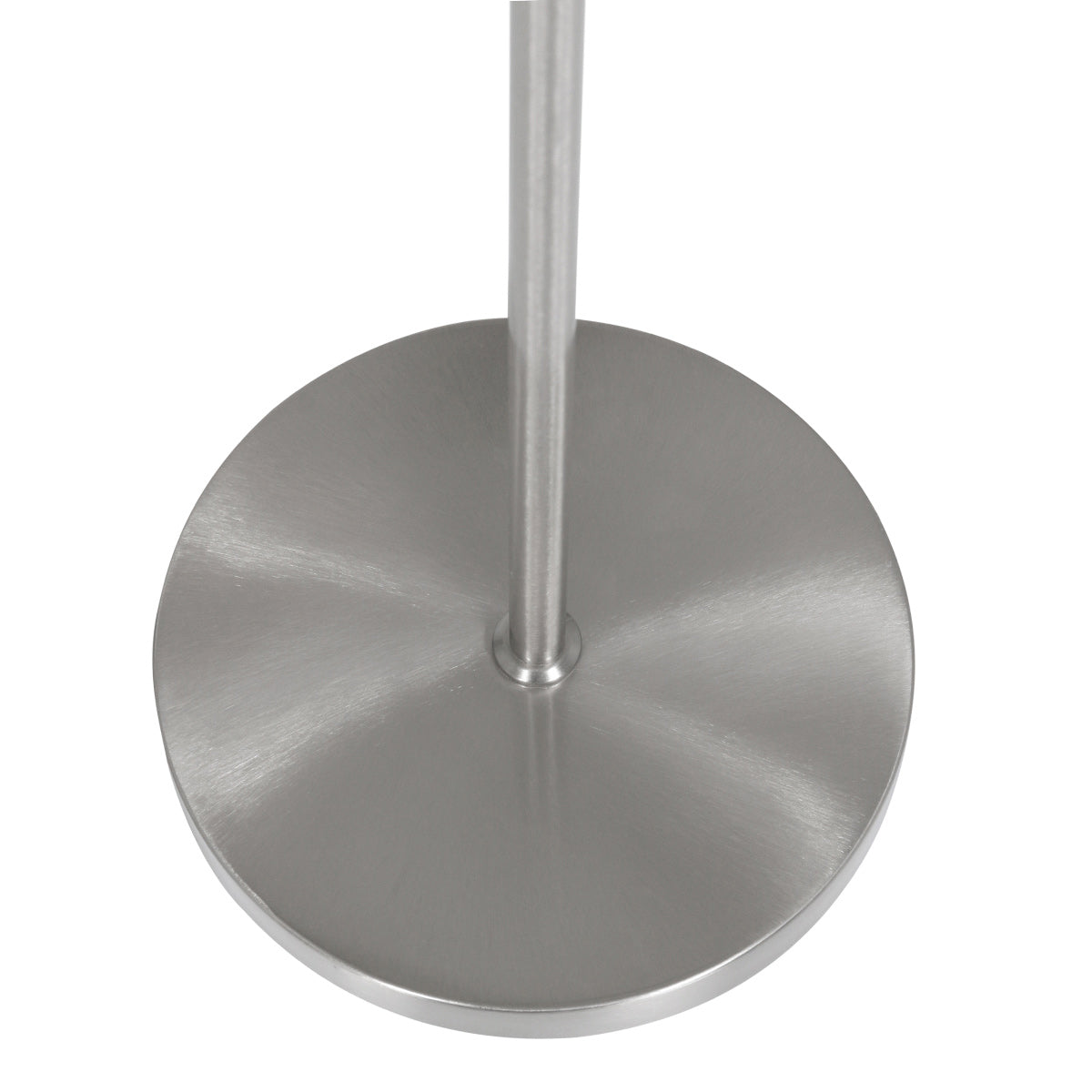 Stehlampe aus gebürstetem Metall mit weißem Zylinderschirm – H160 cm
