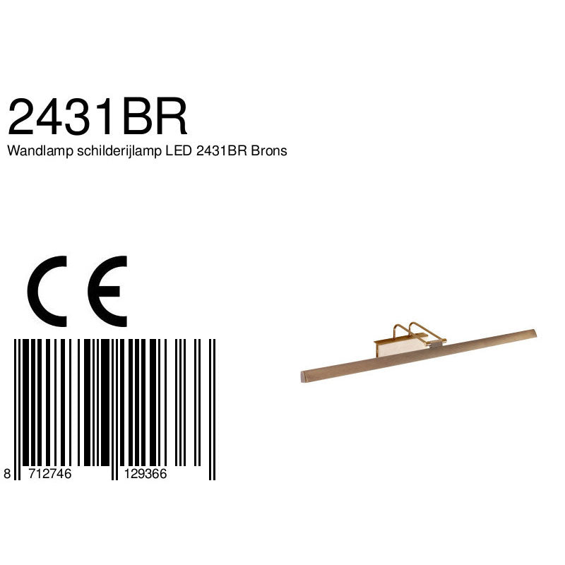 Schwenkbare LED-Wandleuchte aus gebürstetem Metall in Gold – 60 cm