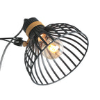 Wandleuchte aus schwarzem Metall mit schwenkbarem Arm und goldenen Details – H20 cm