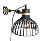 Wandleuchte aus schwarzem Metall mit schwenkbarem Arm und goldenen Details – H20 cm
