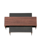 Rechteckige Wandleuchte in Schwarz mit Holzoptik fürs Wohnzimmer – 15x12,5 cm