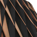 Suspension en bois ajouré motif zigzag noir et naturel – Ø46 cm