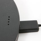 Stehlampe aus schwarzem Metall mit Gelenkarm, akkubetrieben und dimmbar – H140 cm