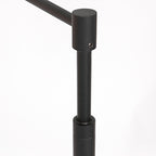Stehlampe aus schwarzem Metall mit Gelenkarm, akkubetrieben und dimmbar – H140 cm