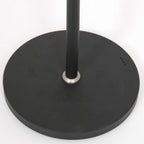Stehlampe aus schwarzem Metall mit Gelenkarm, akkubetrieben und dimmbar – H140 cm