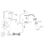 Wandleuchte aus schwarzem Metall mit kabellosem Ladepad und USB-Anschlüssen