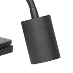 Wandleuchte aus schwarzem Metall mit kabellosem Ladepad und USB-Anschlüssen