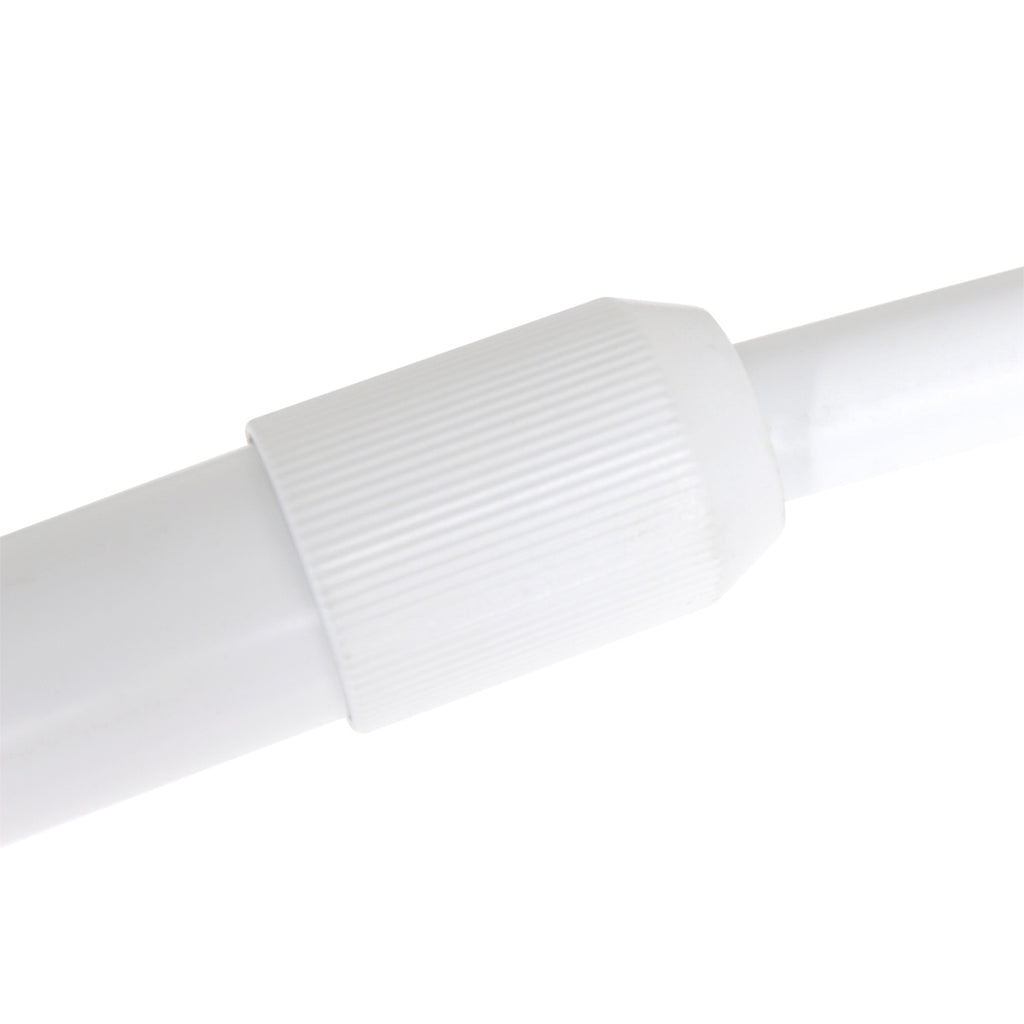 Bogenlampe in Weiß mit Schirm aus Naturfasern fürs Wohnzimmer – Ø50 cm