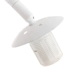Bogenlampe in Weiß mit Schirm aus Naturfasern fürs Wohnzimmer – Ø50 cm