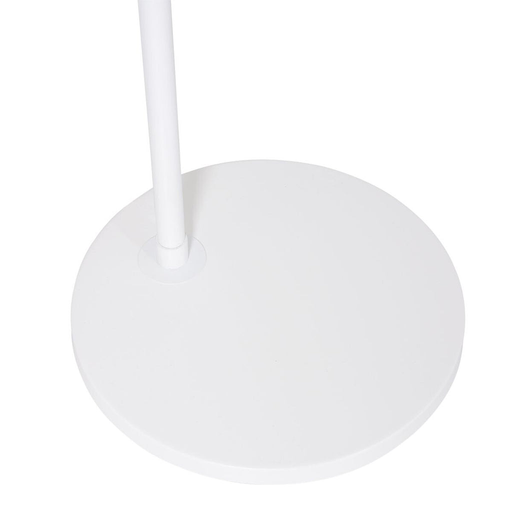 Bogenlampe in Weiß mit Schirm aus Naturfasern fürs Wohnzimmer – Ø50 cm