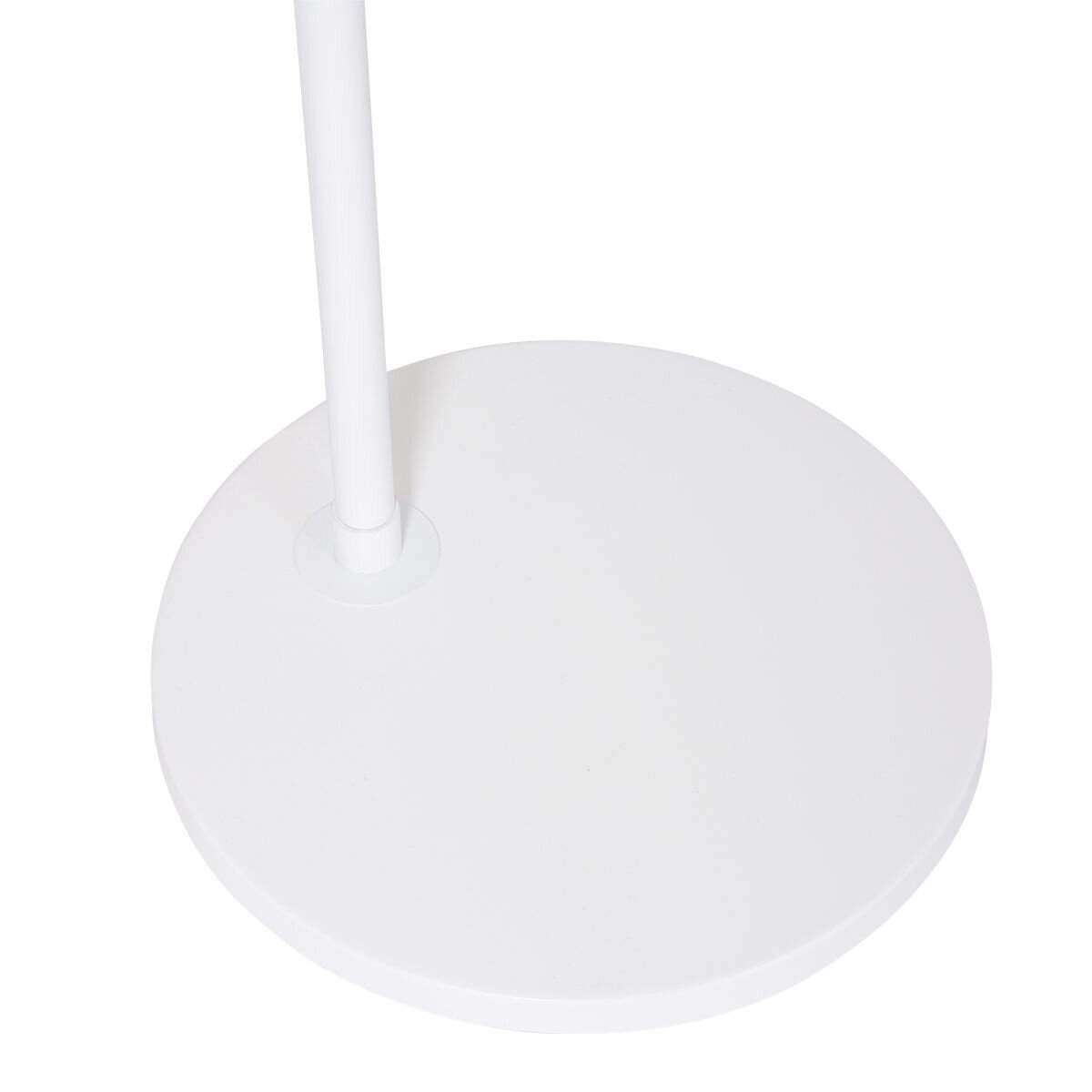 Bogenlampe in Weiß mit Schirm aus Naturfasern fürs Wohnzimmer – Ø50 cm