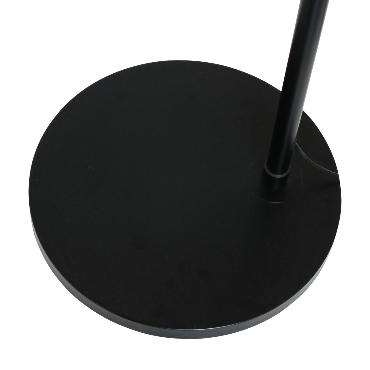 Bogenlampe in Schwarz mit geflochtenem Bambusschirm – H210-240 cm