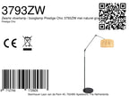 Stehlampe aus Rattan Natur mit schwarzem Gelenkgestell – Ø40 cm