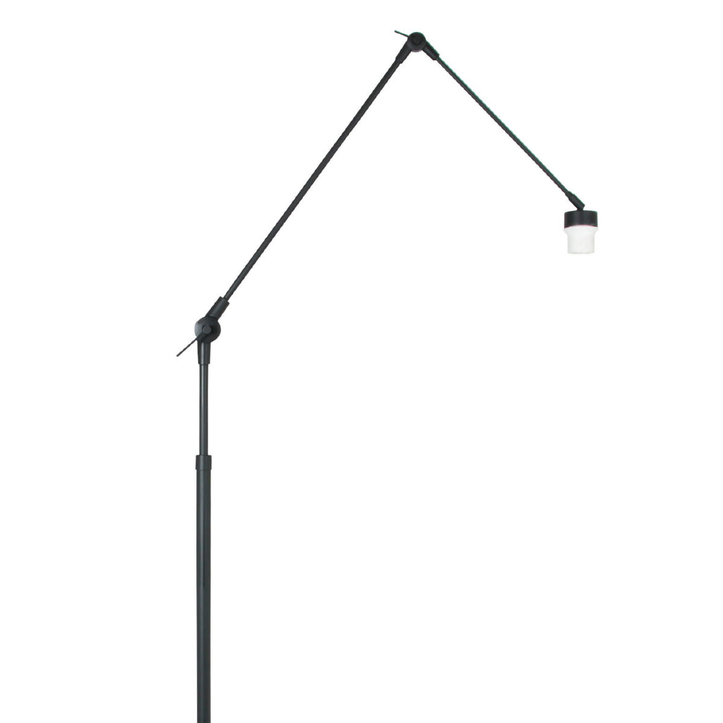 Stehlampe aus Rattan Natur mit schwarzem Gelenkgestell – Ø40 cm