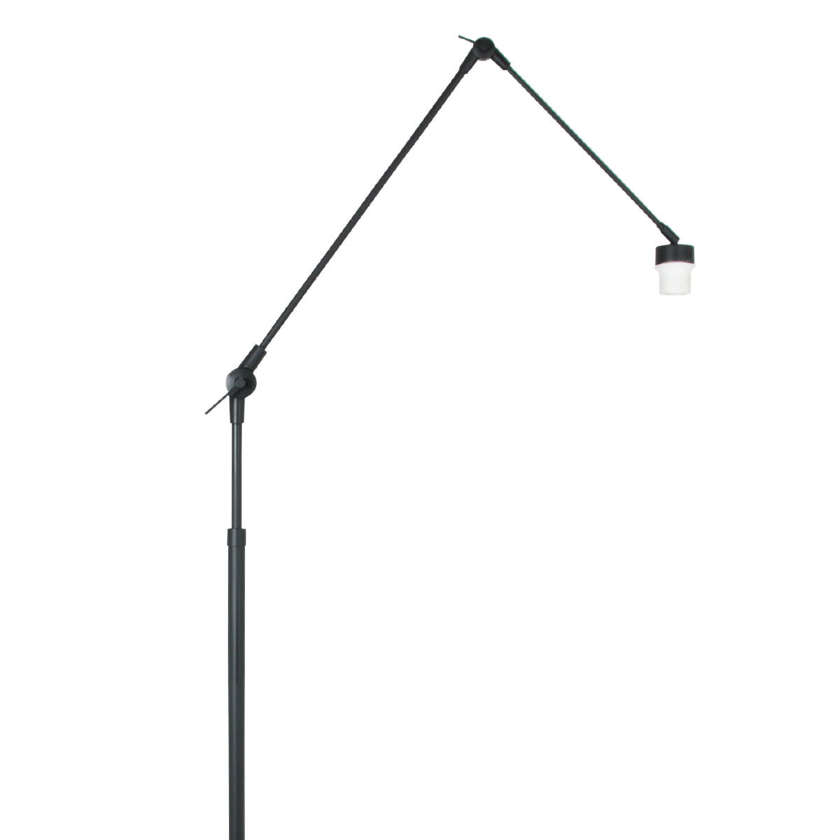 Stehlampe aus Rattan Natur mit schwarzem Gelenkgestell – Ø40 cm