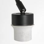 Stehlampe aus Rattan Natur mit schwarzem Gelenkgestell – Ø40 cm