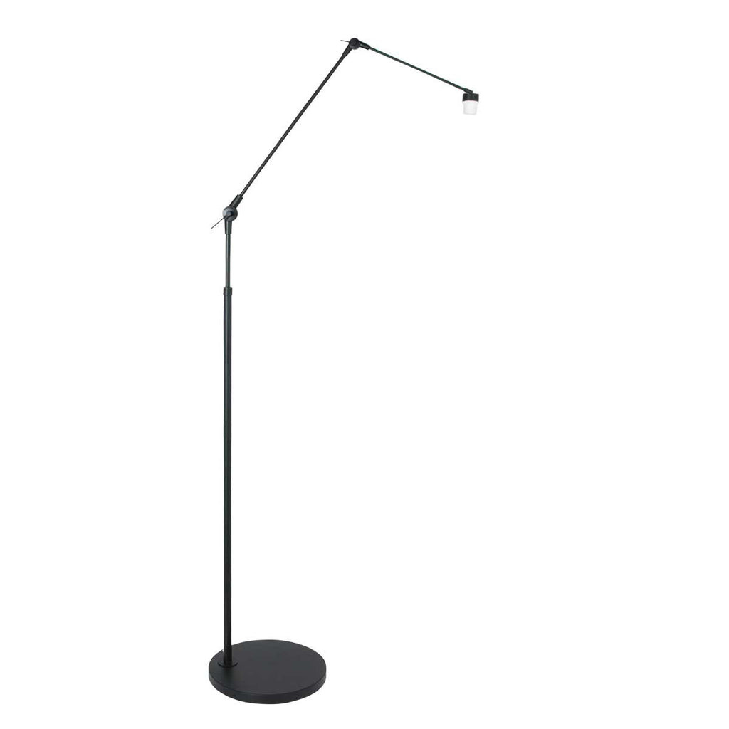 Stehlampe aus Rattan Natur mit schwarzem Gelenkgestell – Ø40 cm