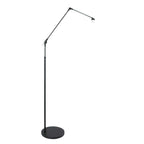 Stehlampe aus Rattan Natur mit schwarzem Gelenkgestell – Ø40 cm
