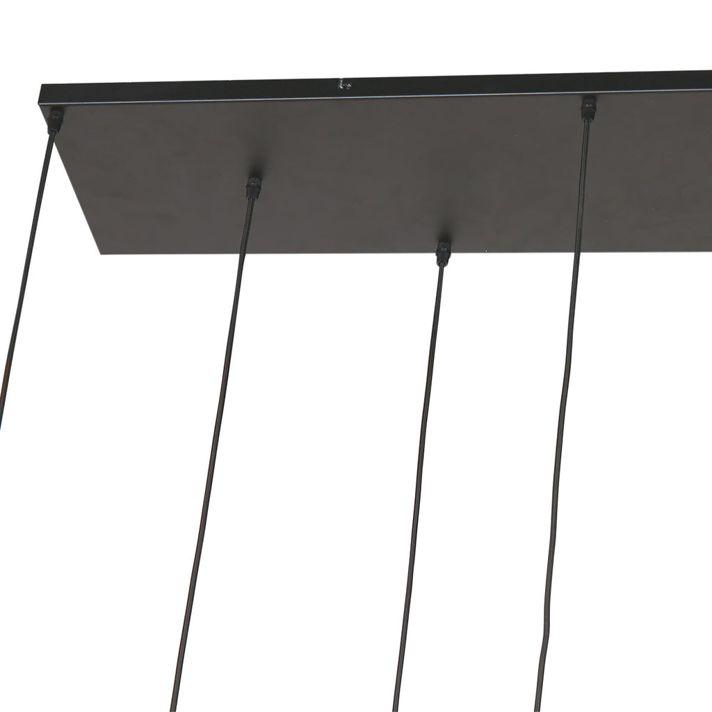 Mehrflammige Hängeleuchte aus Bernsteinglas in Messingoptik für warmes Licht – 140x44 cm