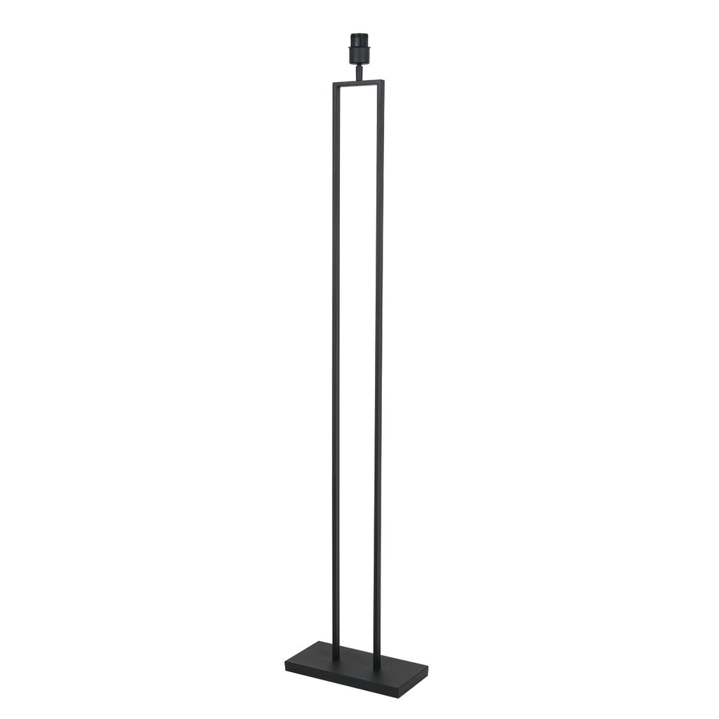 Moderne Stehlampe in Schwarz mit Bambusschirm fürs Wohnzimmer – Ø50 cm