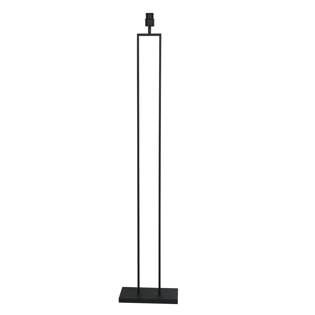 Stehlampe aus schwarzem Metall mit Zylinderschirm in Schwarz und Goldfarben – H160 cm