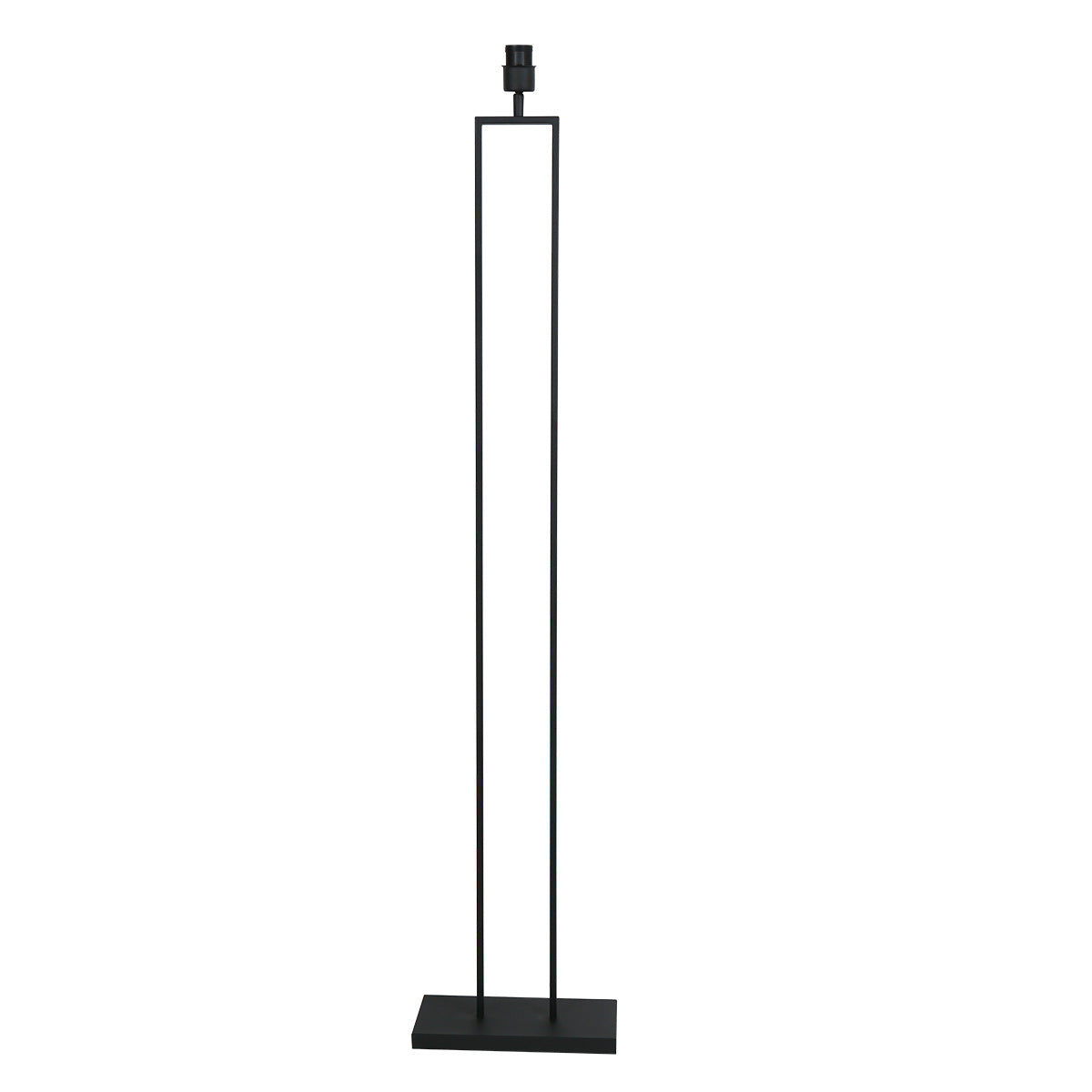 Stehlampe aus schwarzem Metall mit Zylinderschirm in Schwarz und Goldfarben – H160 cm
