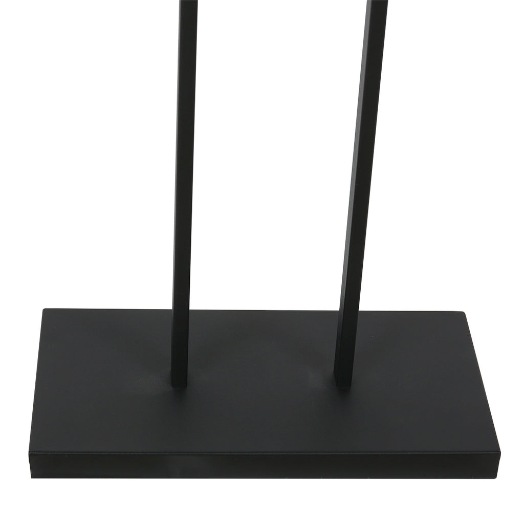 Stehlampe aus schwarzem Metall mit Zylinderschirm in Schwarz und Goldfarben – H160 cm