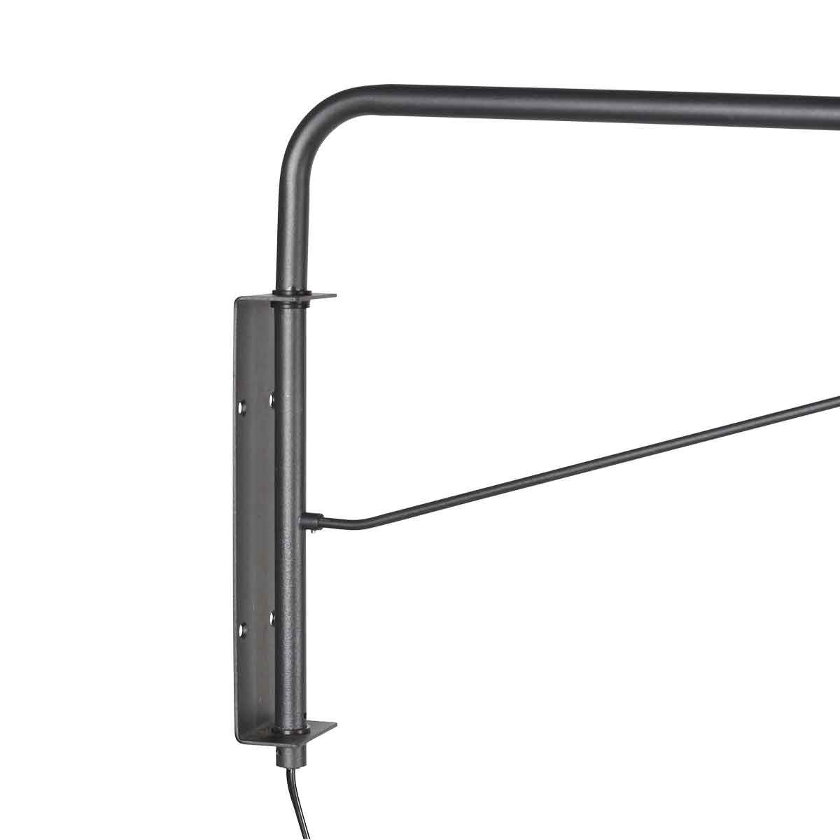 Wandleuchte aus schwarzem Metall und Bronze mit Gelenkarm – 68 cm