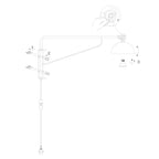 Wandleuchte aus schwarzem Metall und Bronze mit Gelenkarm – 68 cm