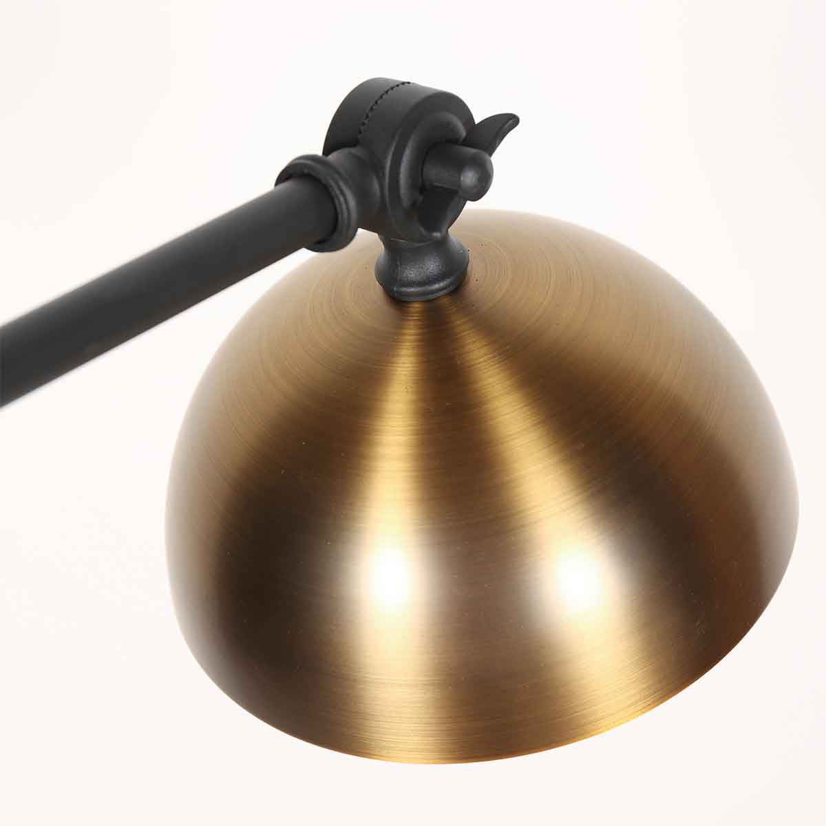 Wandleuchte aus schwarzem Metall und Bronze mit Gelenkarm – 68 cm