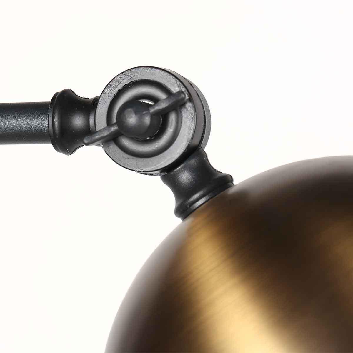 Wandleuchte aus schwarzem Metall und Bronze mit Gelenkarm – 68 cm