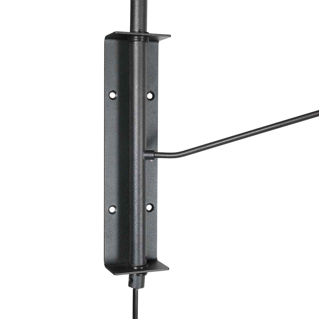 Wandleuchte aus schwarzem Metall und Bronze mit Gelenkarm – 68 cm