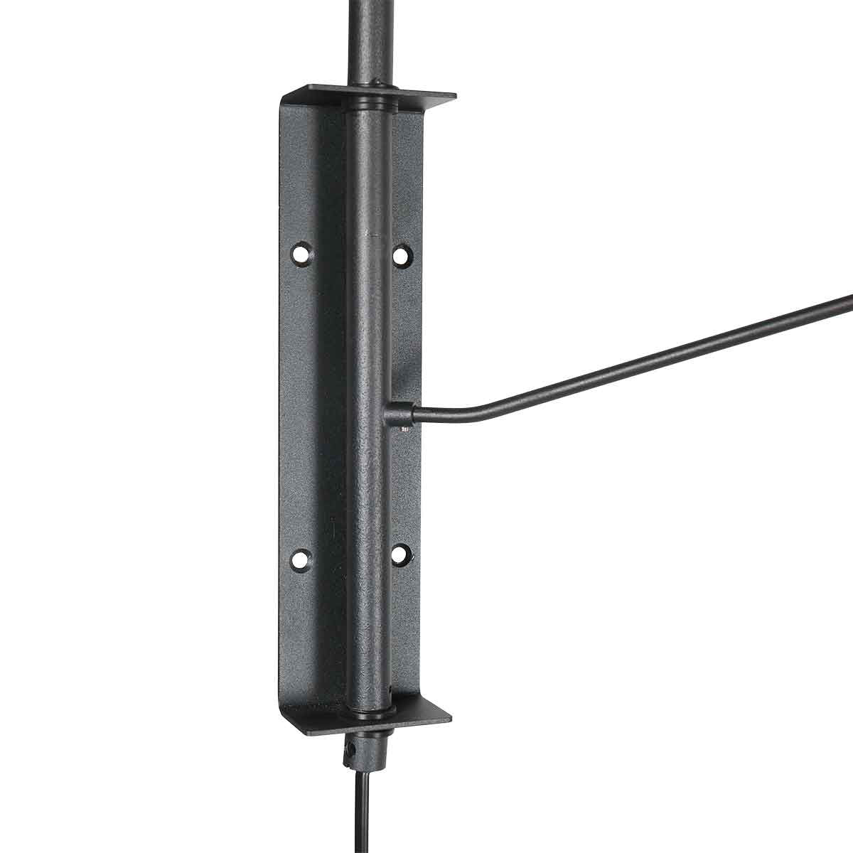 Wandleuchte aus schwarzem Metall und Bronze mit Gelenkarm – 68 cm