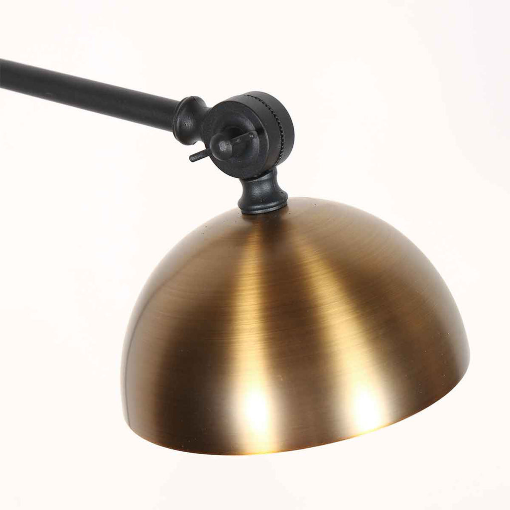 Wandleuchte aus schwarzem Metall und Bronze mit Gelenkarm – 68 cm