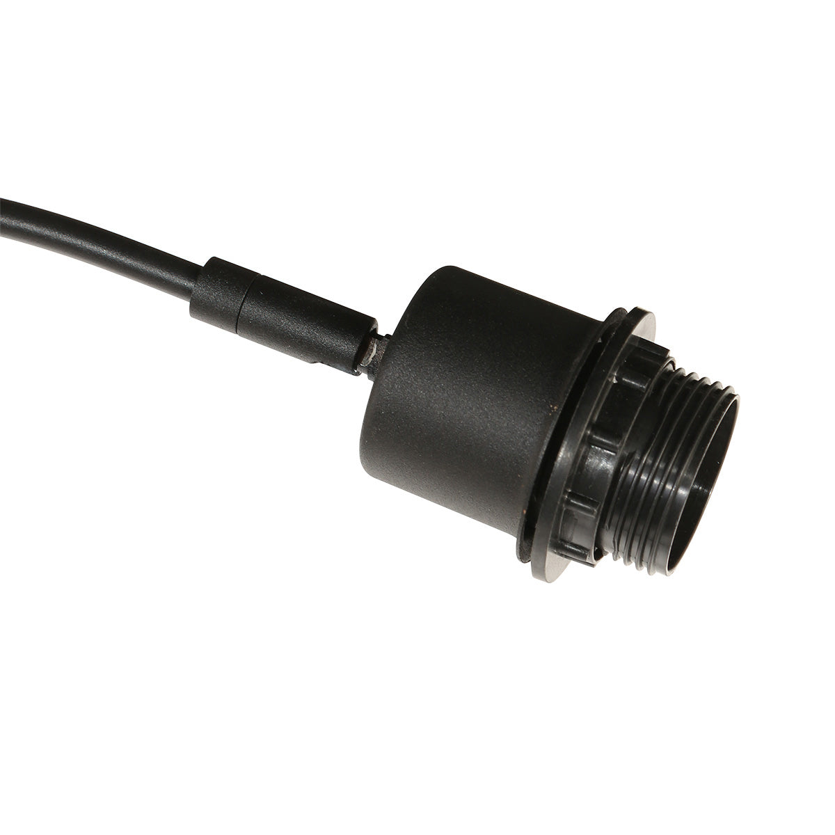 Bogenlampe aus schwarzem Metall mit Schirmen aus hellem Holz – H200 cm