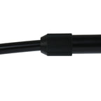 Bogenlampe aus schwarzem Metall mit offenem Bambusschirm – H240 cm
