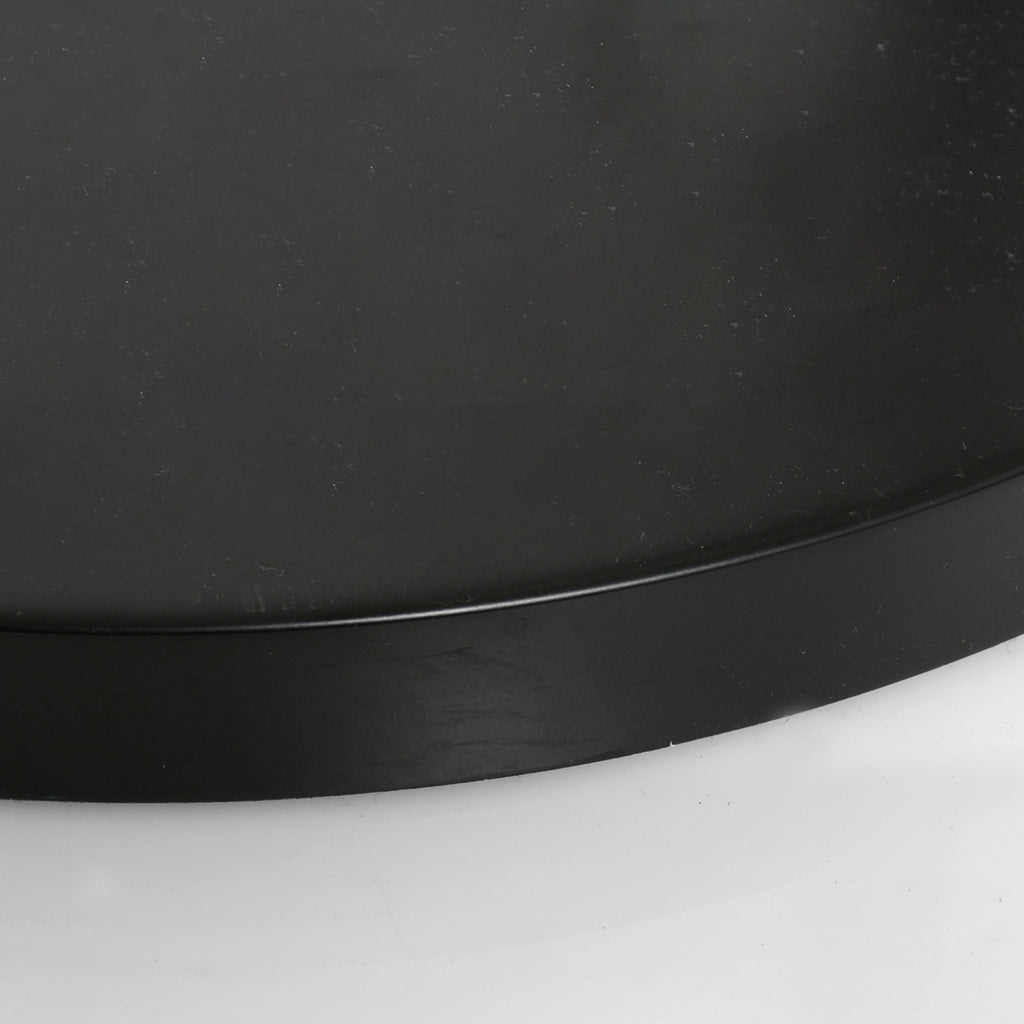 Bogenlampe aus schwarzem Metall mit offenem Bambusschirm – H240 cm