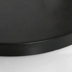 Bogenlampe aus schwarzem Metall mit offenem Bambusschirm – H240 cm