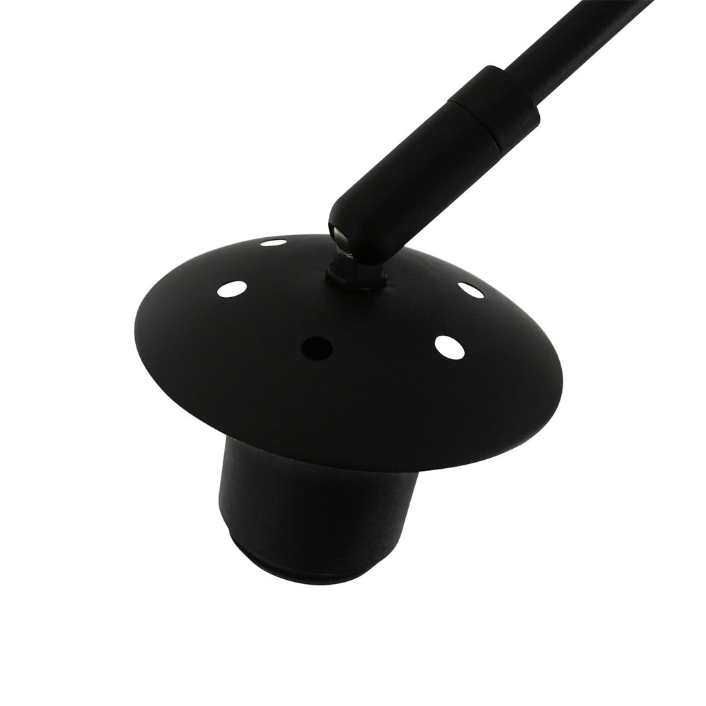 Wandleuchte aus Bambus Natur und schwarzem Metall mit Bogenarm – Ø40 cm