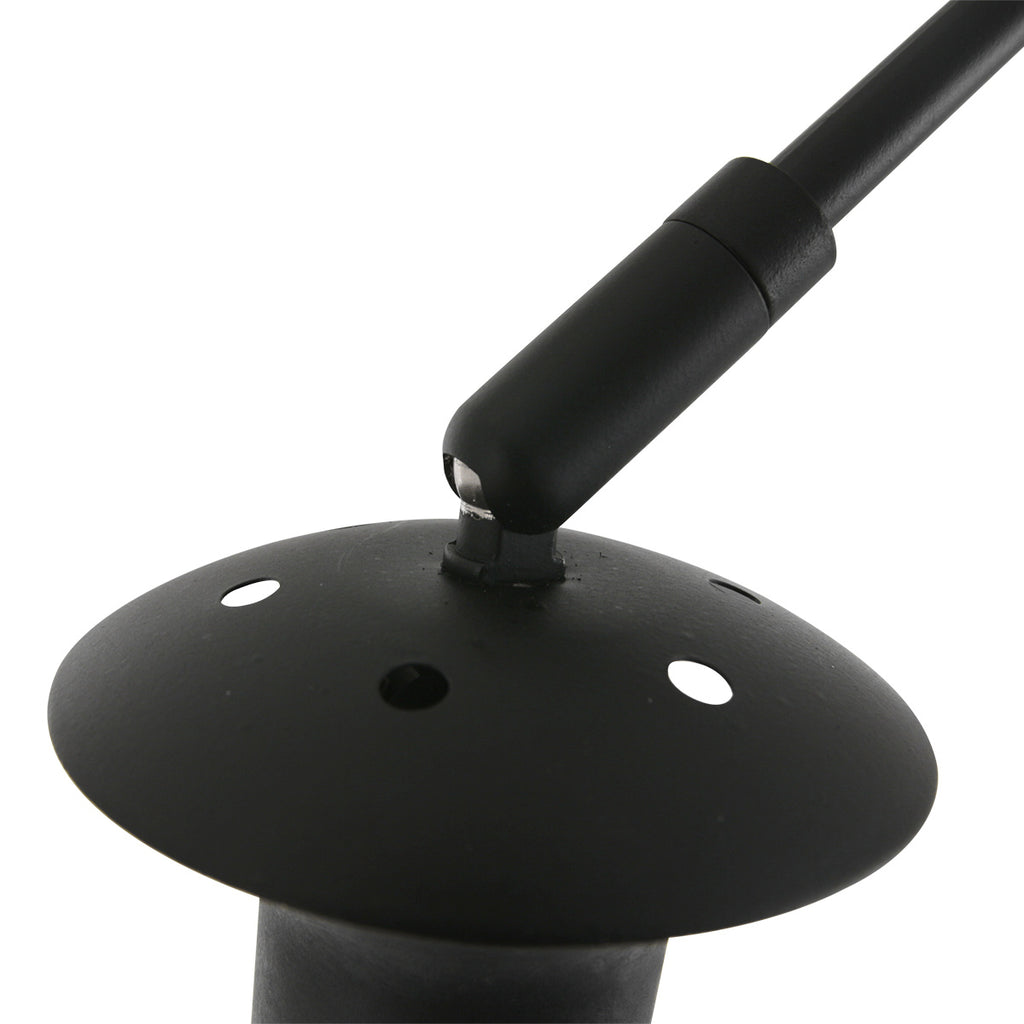 Wandleuchte aus Bambus Natur und schwarzem Metall mit Bogenarm – Ø40 cm