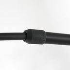Wandleuchte aus Bambus Natur und schwarzem Metall mit Bogenarm – Ø40 cm