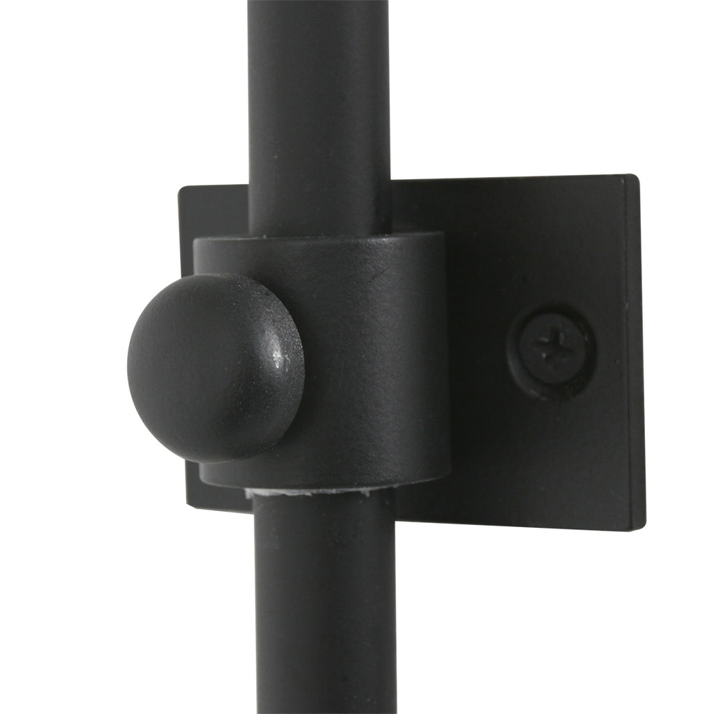 Wandleuchte aus Bambus Natur und schwarzem Metall mit Bogenarm – Ø40 cm