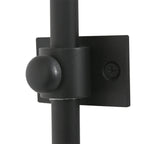 Wandleuchte aus Bambus Natur und schwarzem Metall mit Bogenarm – Ø40 cm