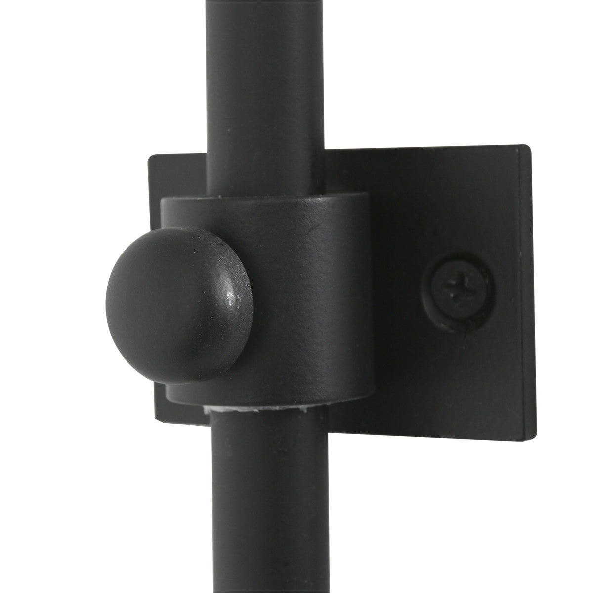Wandleuchte aus Bambus Natur und schwarzem Metall mit Bogenarm – Ø40 cm