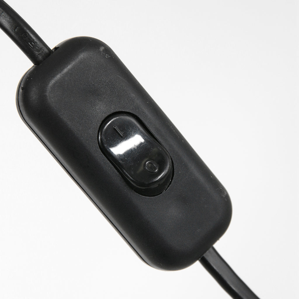 Wandleuchte aus Bambus Natur und schwarzem Metall mit Bogenarm – Ø40 cm